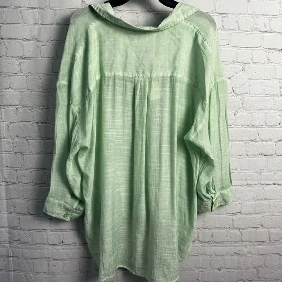 Cupio New Misty Jade green light romantic button up top size 3XL plus - Picture 6 of 6